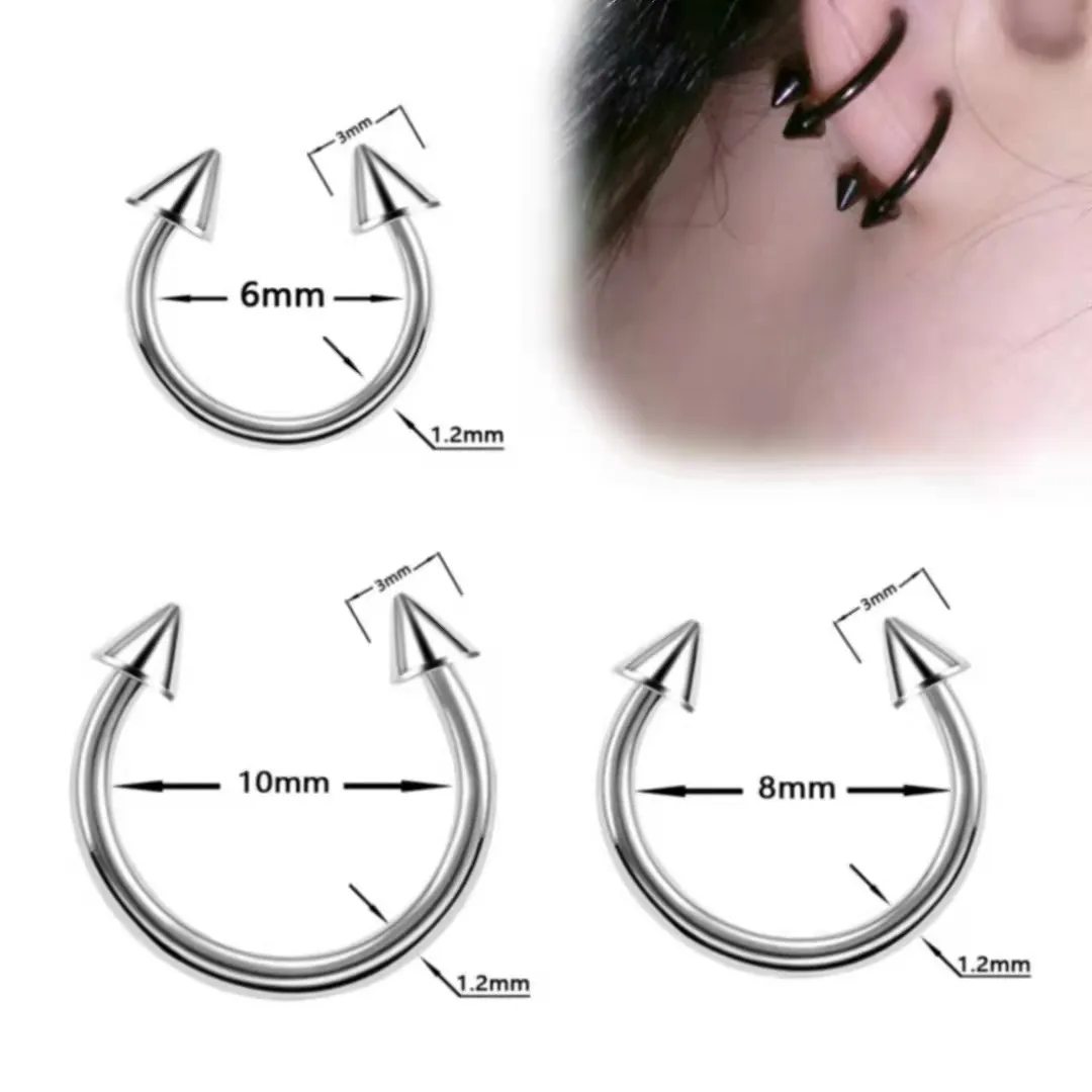 Nose Rings & Studs Fashion Stainless Steel Horseshoe Fake Ring C Clip Lip Piercing Stud Hoop For Women Men Barbell Drop Delivery Je J Otv3Z