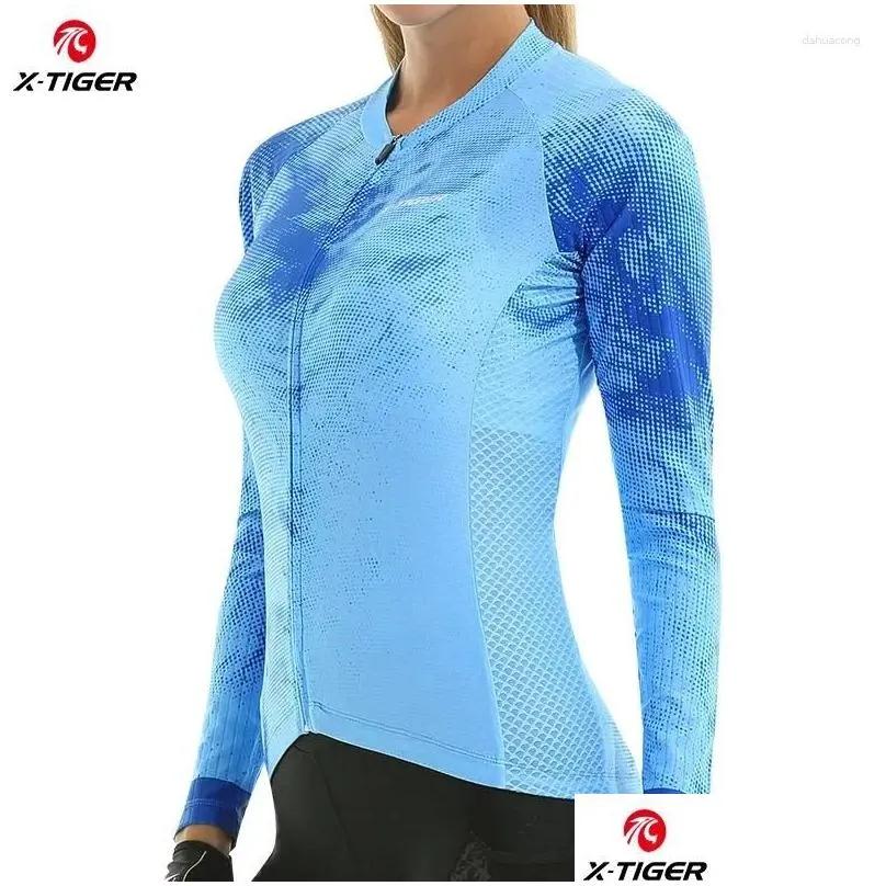 Racing Jackets X-Tiger Woman`s Cycling Jerseys Spring Long Sleeve Breathable Bike Clothes Maillot Ropa Ciclismo Hombre Bicycle