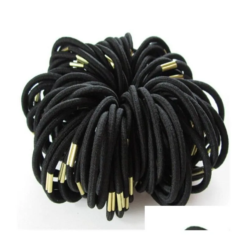 Black and Candy Colored Hair Holders Elasticity Rubber Hairband Tie for Girl Women Hair Accessories 200 PCS4992407