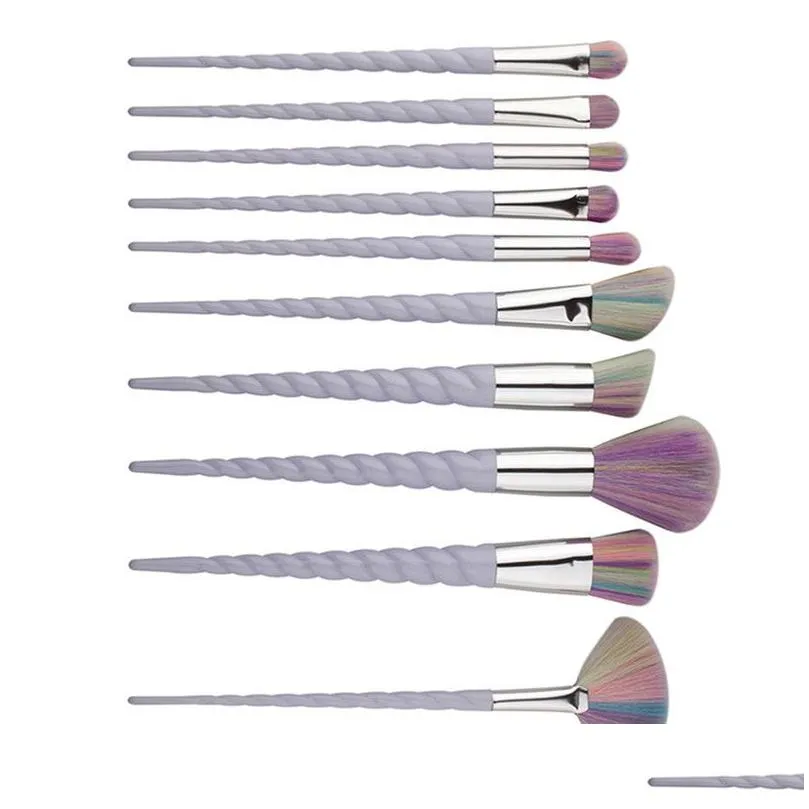 10 PCS Makeup Brushes The fan brush Tools drop01234563011261