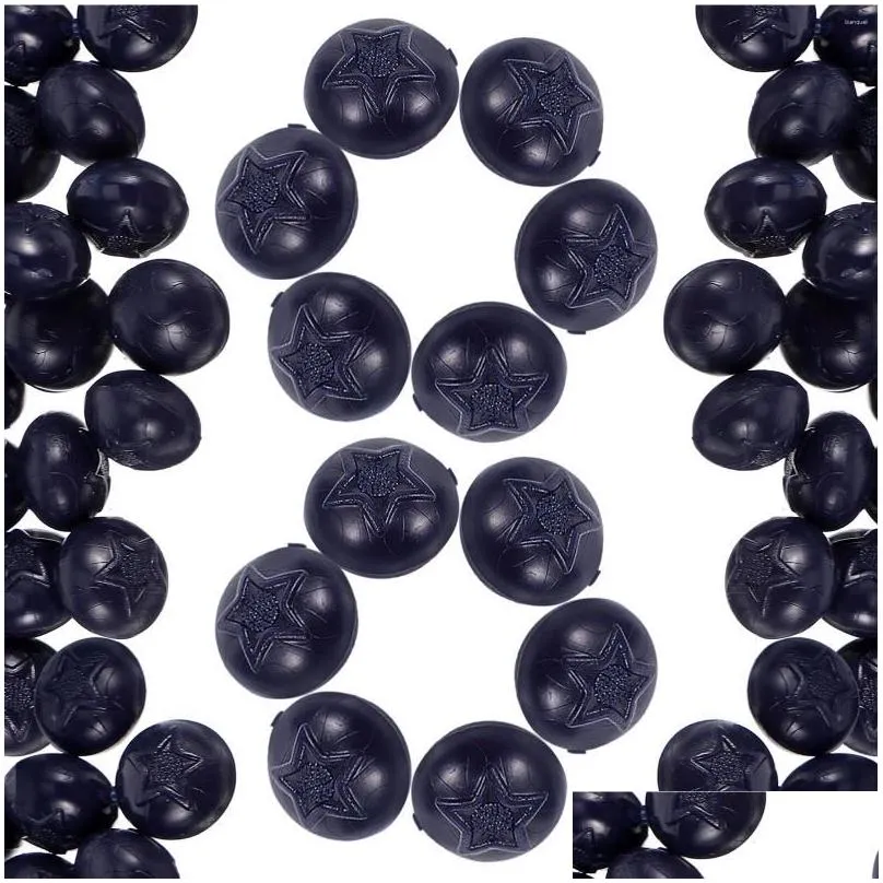 Party Decoration 50 Pcs Simulation Blueberry Artificial Decorative Blueberries Decors Layout Scene Cake