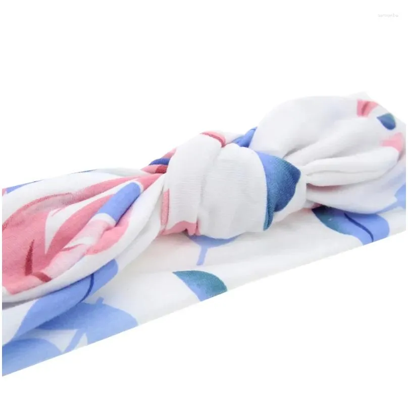 Blankets Born Baby Swaddling With Ear Headbands Floral Swaddle Wrap Blanket Hairband Set Cotton Cloth BHB18