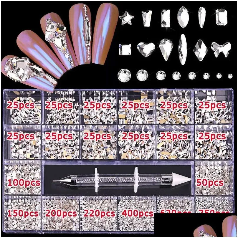 Decorations Nail Art Rhinestones Decorations Kit Nail Charms Jewelry Nail Art Crystal Diamond Parts DY Manicure Design Nails