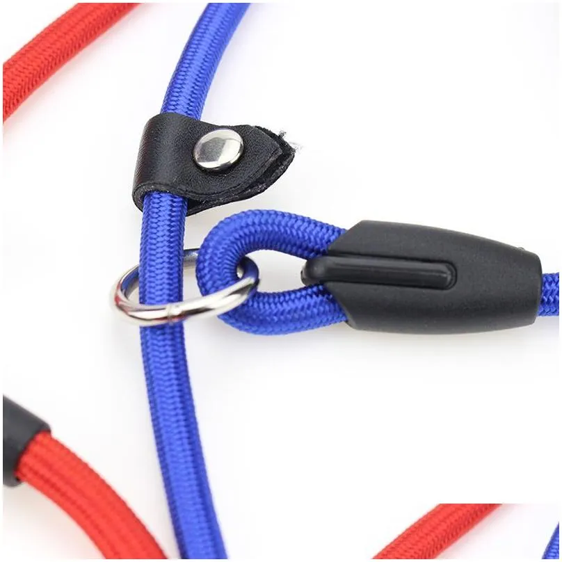 Pet Dog Nylon Rope Training Leashes Slip Lead Strap Adjustable Traction Collar Dogs Ropes 0.6*130cm