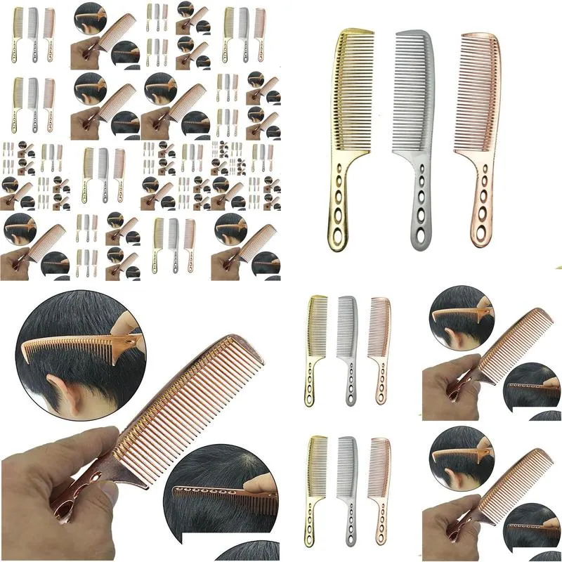 Smooth Surface Tatinium Metal Hairdressing CombDurable Hair Cutting Comb With Long HandleHand Made Haircut Comb For Men8710606