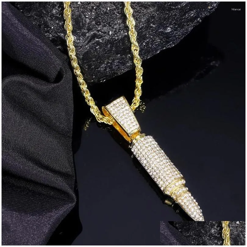 Pendant Necklaces American Hip Hop Style Necklace And 4mm Wide Zinc Alloy False Fried Dough Twists Simple Fashion Acce