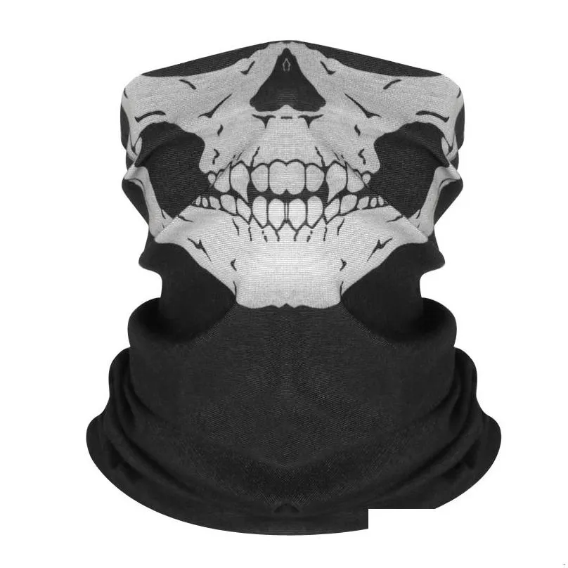 Skull Half Face Mask Scarf Bandana Bike Motorcycle dustproof Scarf Neck scarves Masks Cycling Festival Cosplay Ski Biker Headband