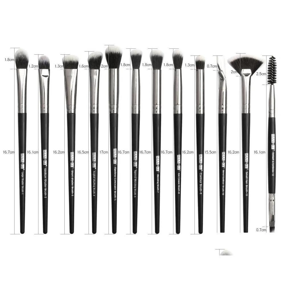 Makeup brushes set professional 12 pcslot Makeup Brushes Set Eye Shadow Blending Eyeliner Eyelash Eyebrow Brush For Makeup Tool9451419