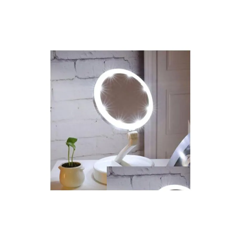 Portable LED Lighted Makeup Mirror Vanity Compact Make Up Pocket mirrors Vanity Cosmetic hand Mirror 10X Magnifying Glasses New7721298