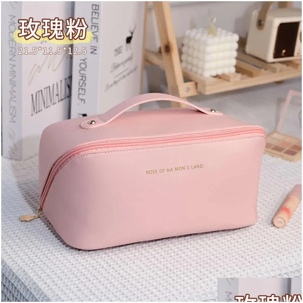 Instagram Large Capacity Internet Celebrity Style Pillow Women`s PU New Convenient Storage Makeup Washing Bag 271791