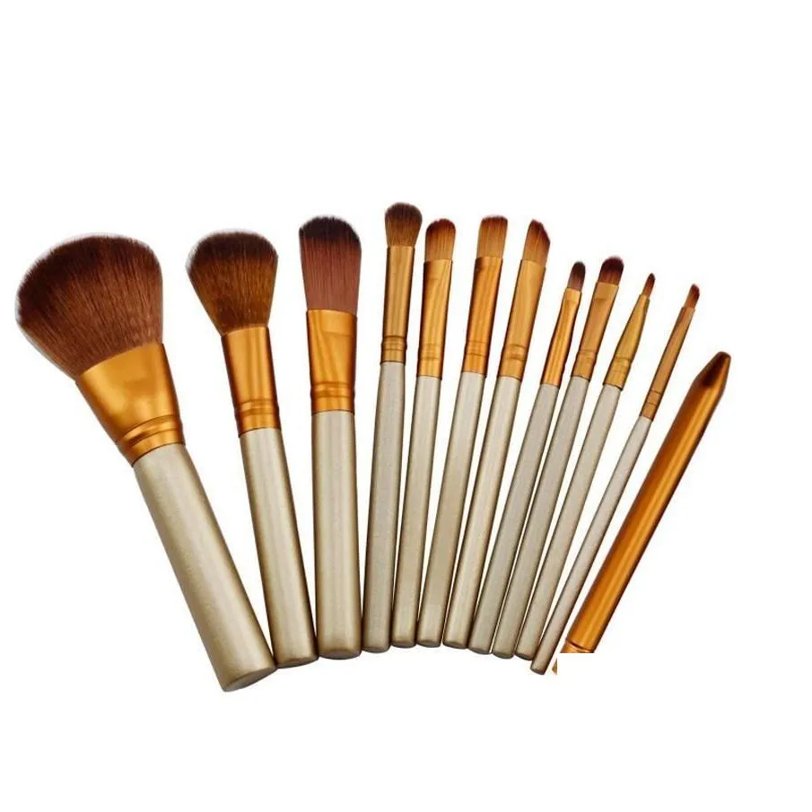 12 PCS Makeup Brushes Cosmetic Facial Make up Brush Tools Makeup Brushes Set Kit With Retail Box 5076334