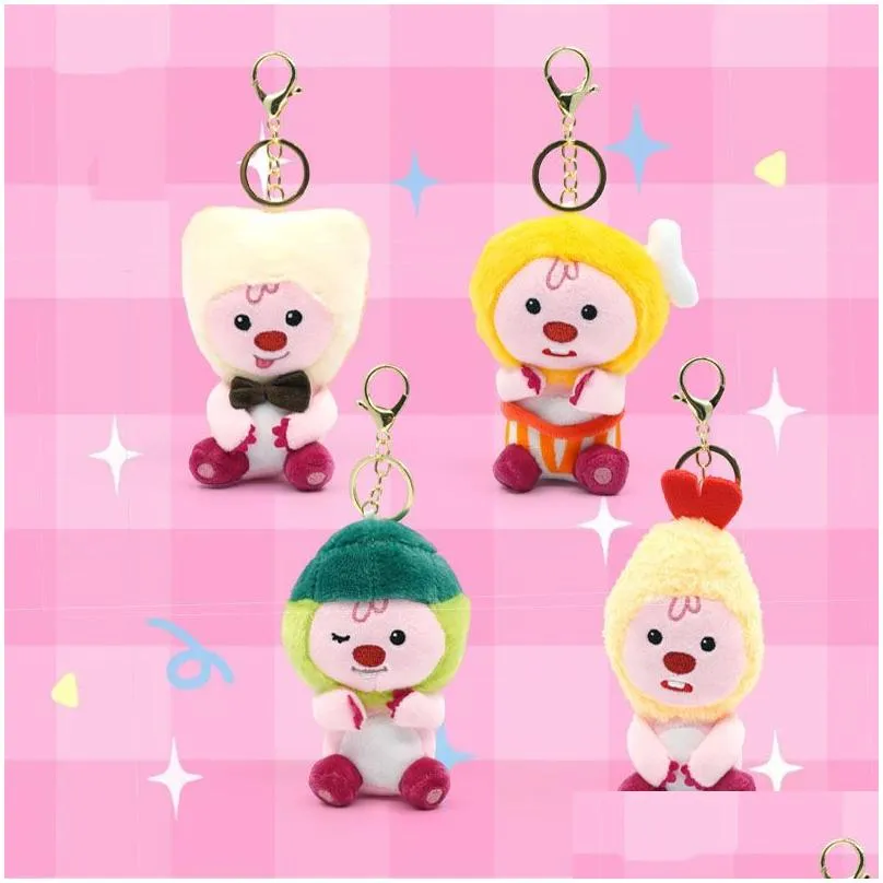 Cartoon cute cross dressing cat big eared dog Kuromi plush toy doll keychain grab doll machine pendant