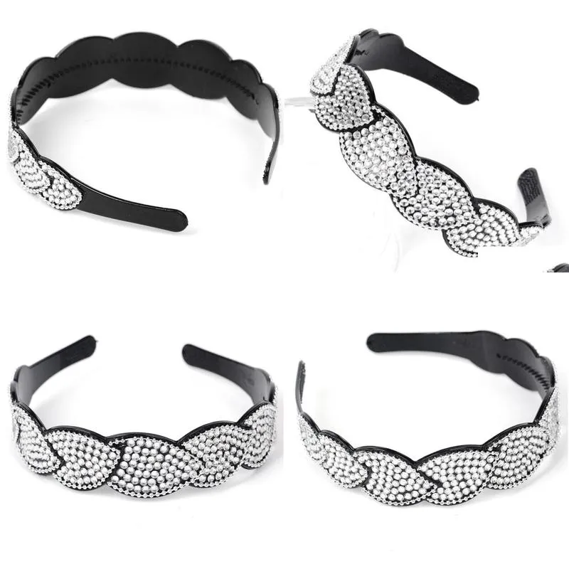 women headband alice band diamante rhinestone crystal chains leaf hair accessory R4761203646