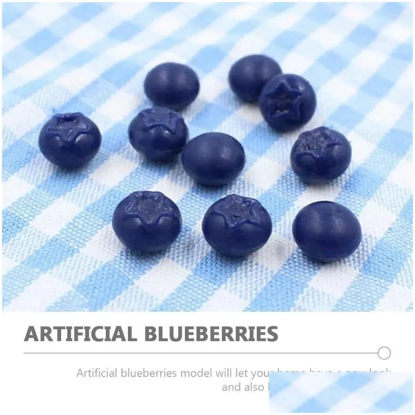 Party Decoration 50 Pcs Simulation Blueberry Artificial Decorative Blueberries Decors Layout Scene Cake