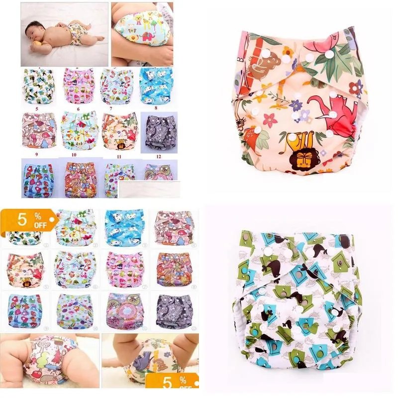 Baby Cartoon Cloth Nappy Diapers Cloth Diaper 13 designs for pick up Colorful Bags 201209011950872