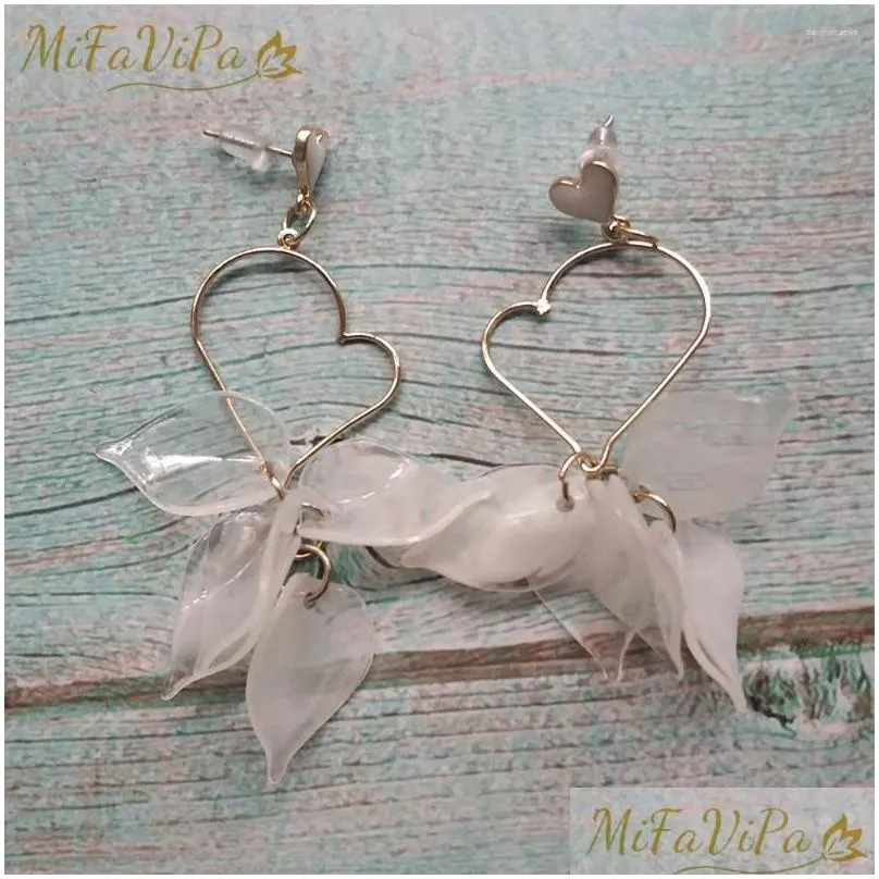 Dangle Earrings 10 PCS MiFaViPa Trendy Heart Shaped Earring Bohemia Handmade Long Crystal Tassel Sweet Korean Leaf Drop