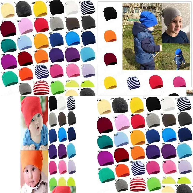 Toddler Newborn Baby Hats Winter Warm Knit Hat Kids Boys Girls Candy Color Knitting Hats Infant Earmuffs Beanies Caps Skull Hats