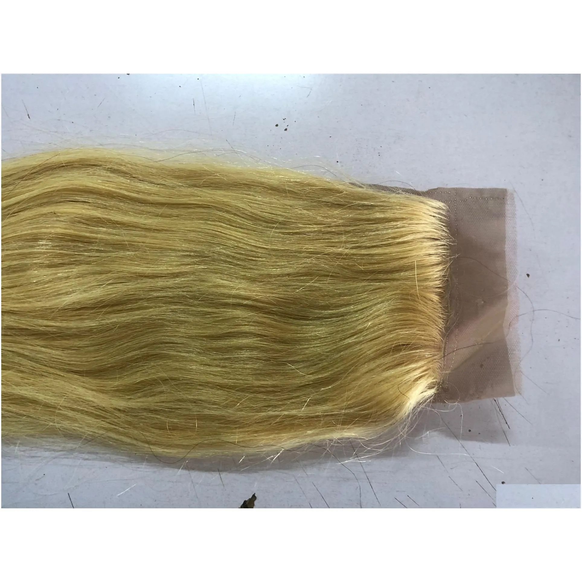 613 Blonde Human Hair Closure Silk top 4x4 Lace Closure virgin Brazilian Straight Pre Plucked5153204