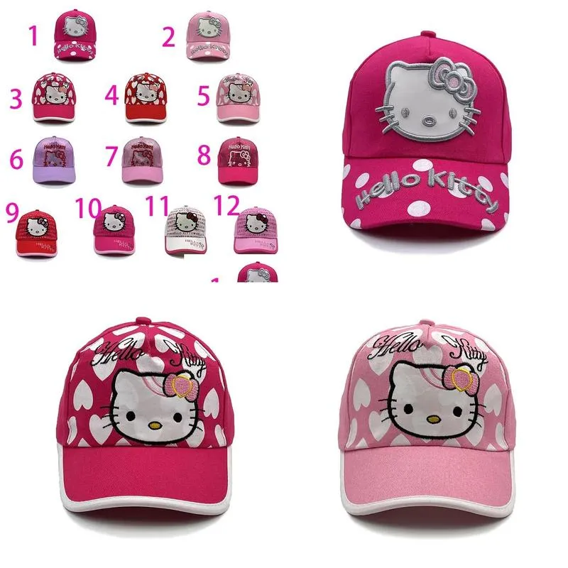 Children`s Cartoon Baseball Hat Katie Cat Ball cup Hat Cute Melody Sunshade Hat