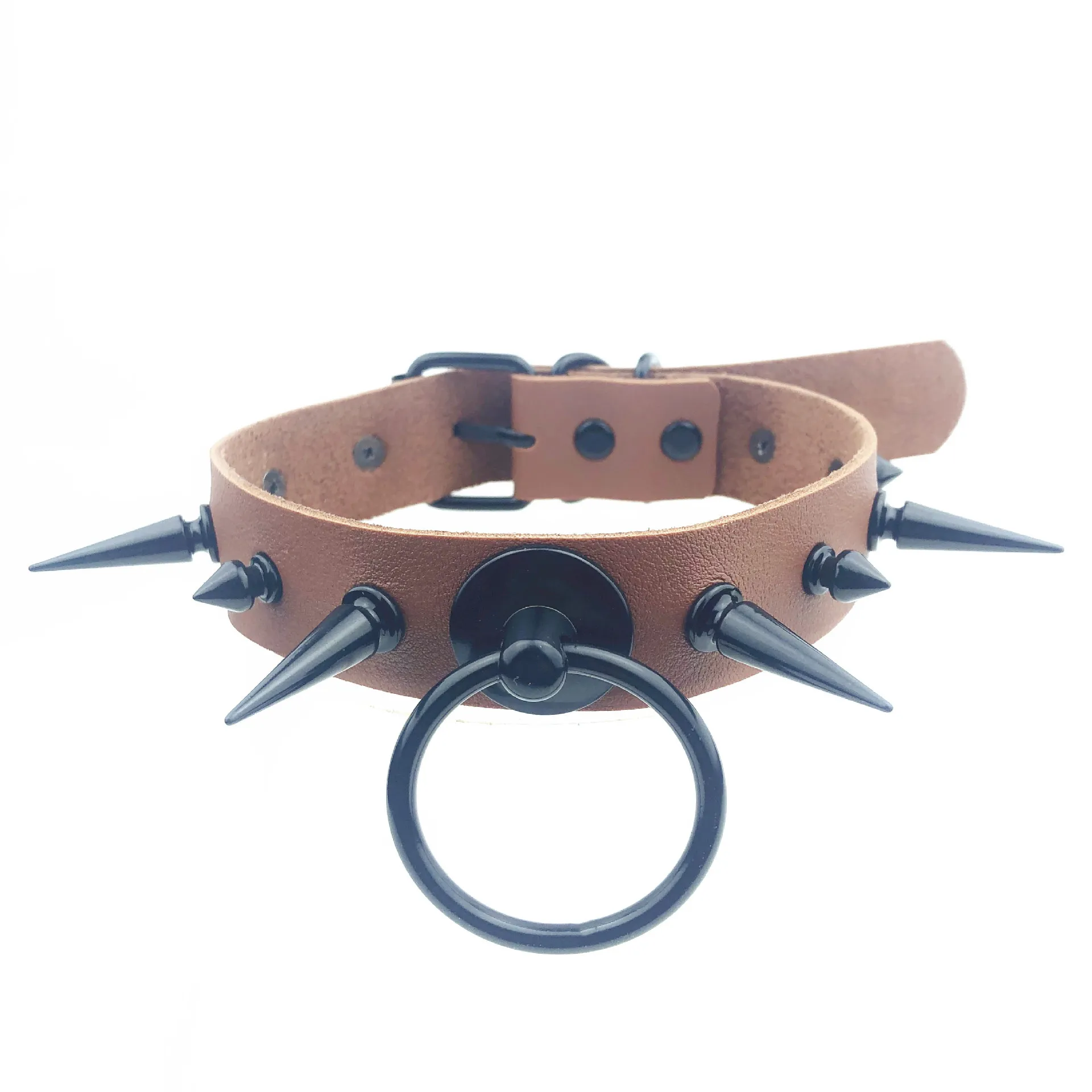Chokers Gothic Black Spiked Punk Choker Collar Spikes Rivets Studded Chocker Necklace For Women Men Bondage Cosplay Goth Je Dhgarden Dhrxn