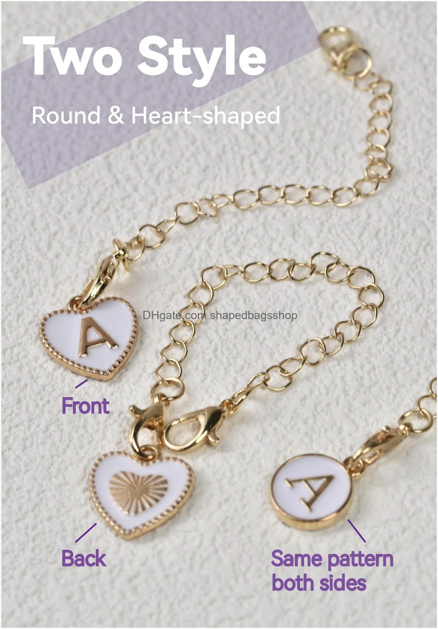 letter charms accessories for  cup round heart shaped initial charms for 30 40 oz  tumbler with handle