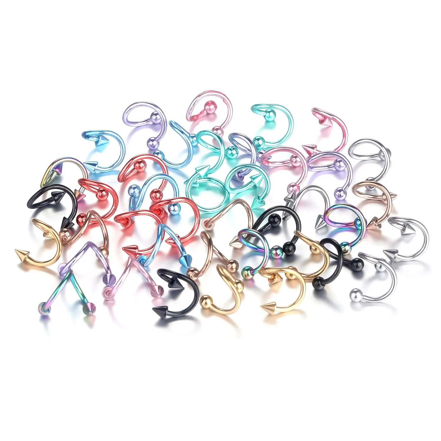 Nose Rings & Studs Fashion Stainless Steel Horseshoe Fake Ring C Clip Lip Piercing Stud Hoop For Women Men Barbell Drop Delivery Je J Dhd7L