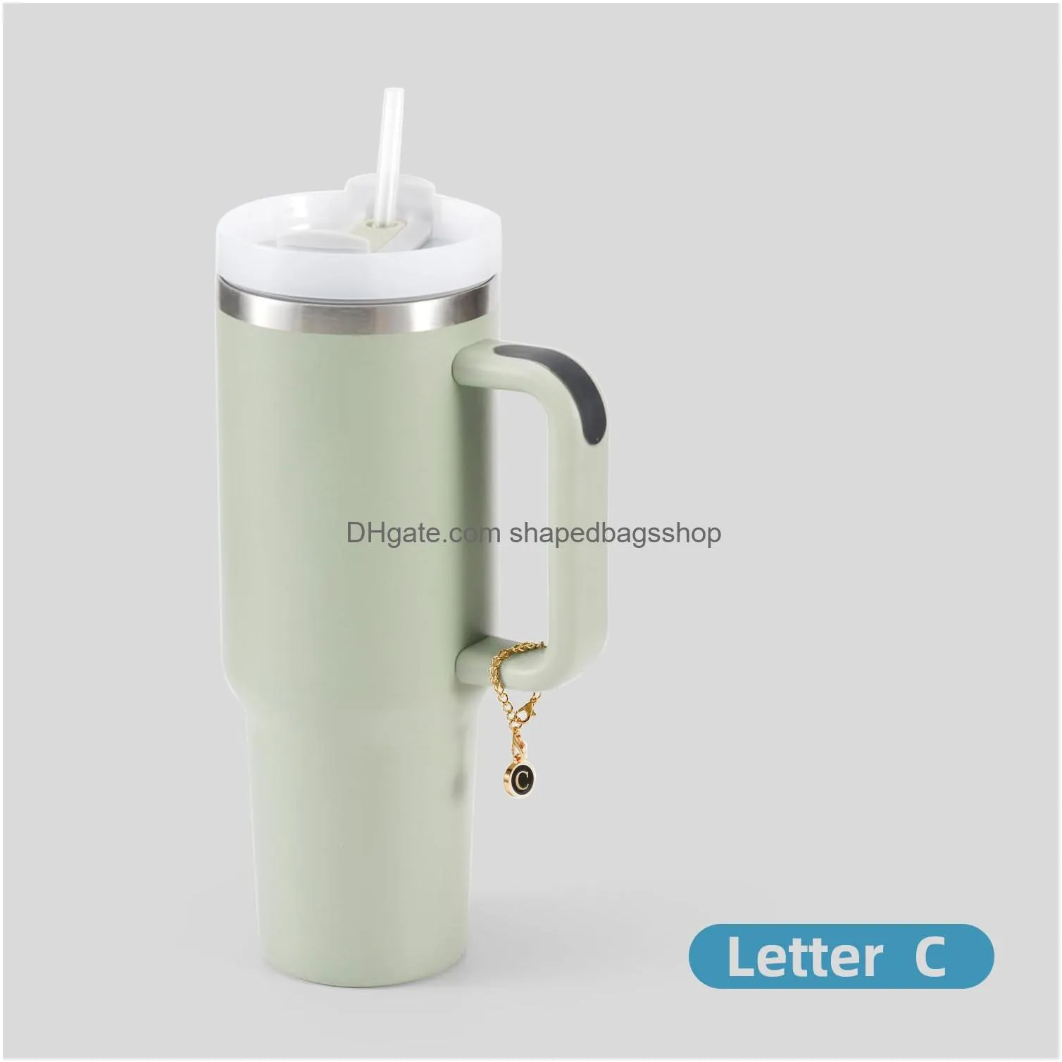 letter charms accessories for  cup personalized initail name id decor charm for  30 40 oz tumbler with handle letter c