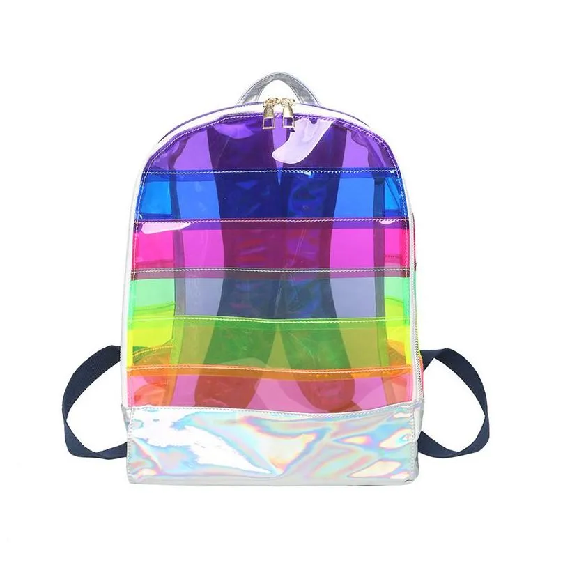 Girls Cross-border backpacks Women`s PVC transparent waterproof fashion bags Boys new PVC large capacity student backpack ARYB214