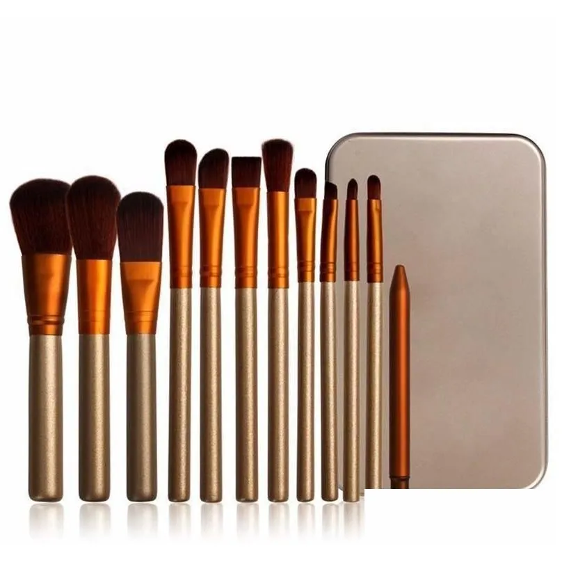 12 PCS Makeup Brushes Cosmetic Facial Make up Brush Tools Makeup Brushes Set Kit With Retail Box 3846222