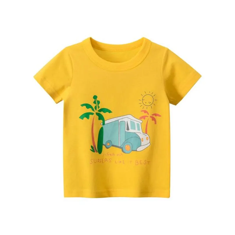 designer kids boys clothes cotton short sleeve tshirts car bus cartoon children clothes 29 years kids summer clothing