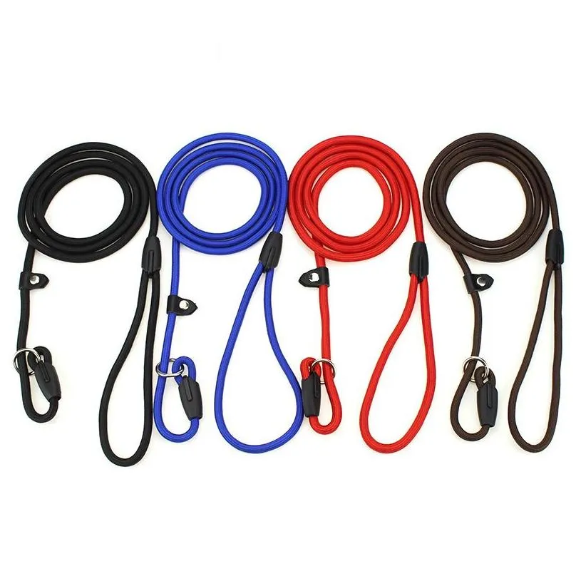 Pet Dog Nylon Rope Training Leashes Slip Lead Strap Adjustable Traction Collar Dogs Ropes 0.6*130cm