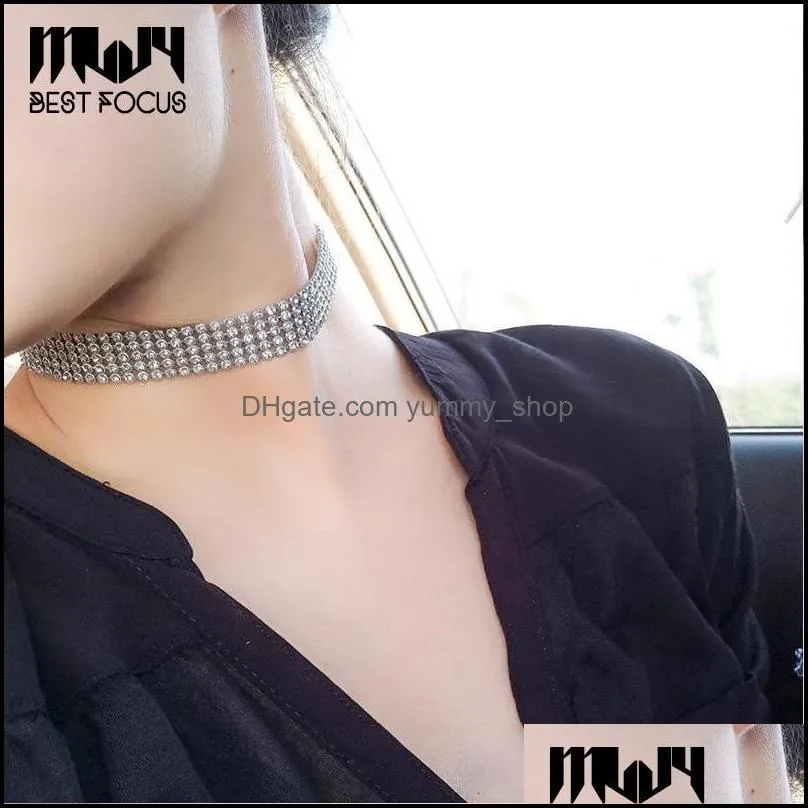 Pendant Necklaces Mtiple Layers Crystal Choker Necklace For Women New Bijoux Maxi Statement Collier Fashion Jewelry Drop Delivery Pend Dhozd