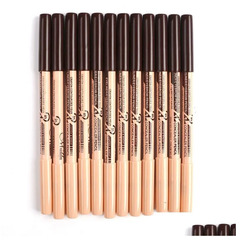 New Hot 48pcs/lot maquiagem eye brow Menow makeup Double Function Eyebrow Pencils & Concealer Pencils maquillaje