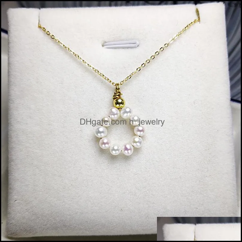 Pendant Necklaces Handmade Weave Pearl Cute Necklace For Women Girl Diy14K Gold Filled Jewelry Fashion Girlfriend Gift Drop Delivery P Dhv67