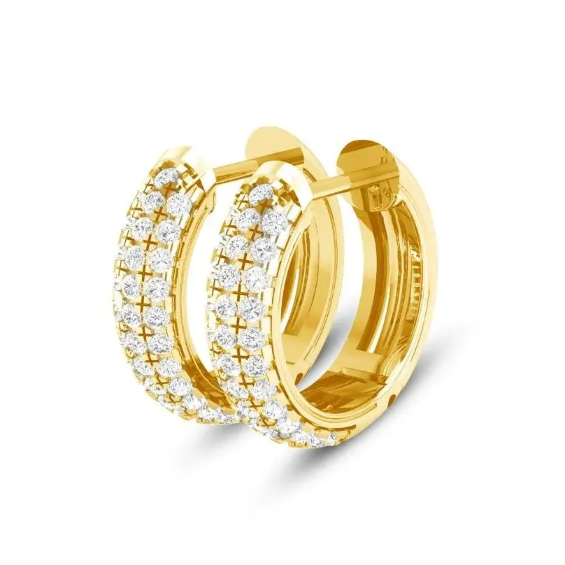Hoop Earrings Luxury Round Brilliant Moissanite Diamond For Women 925 Sterling Silver Trending Jewelry Wedding Gift Girls NW