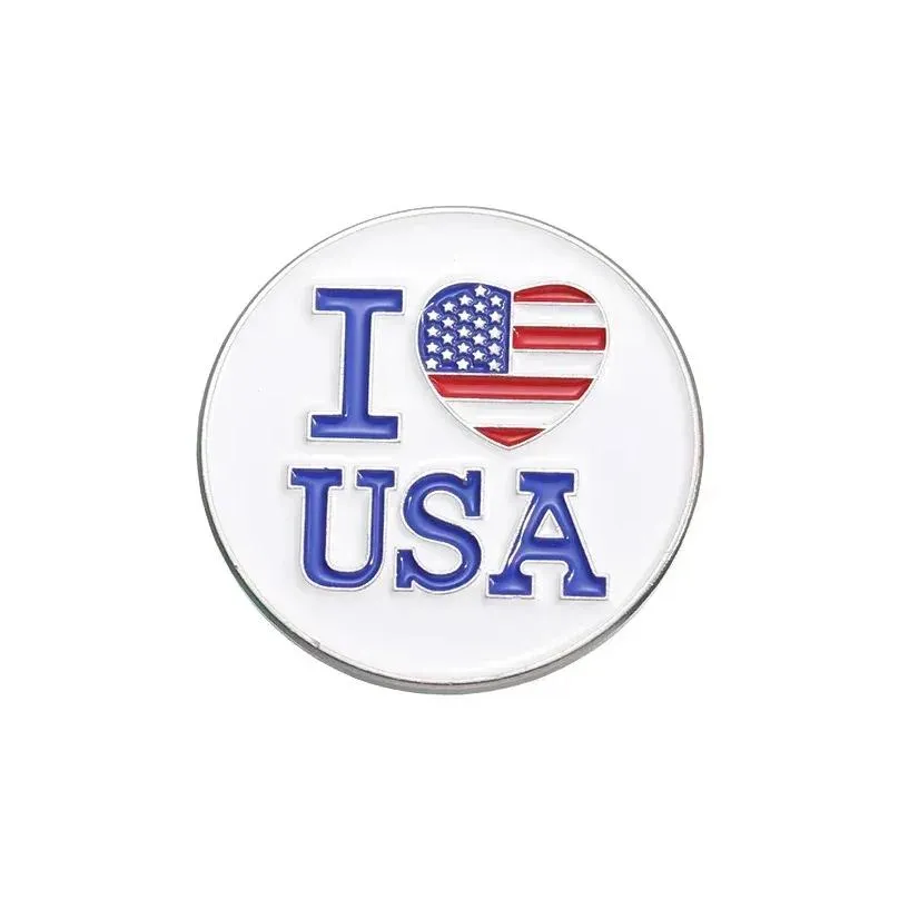 Brooches US Flag Enamel Pins Custom Statue Of I Heart USA  For Backpack Lapel Badges Jewelry Gift