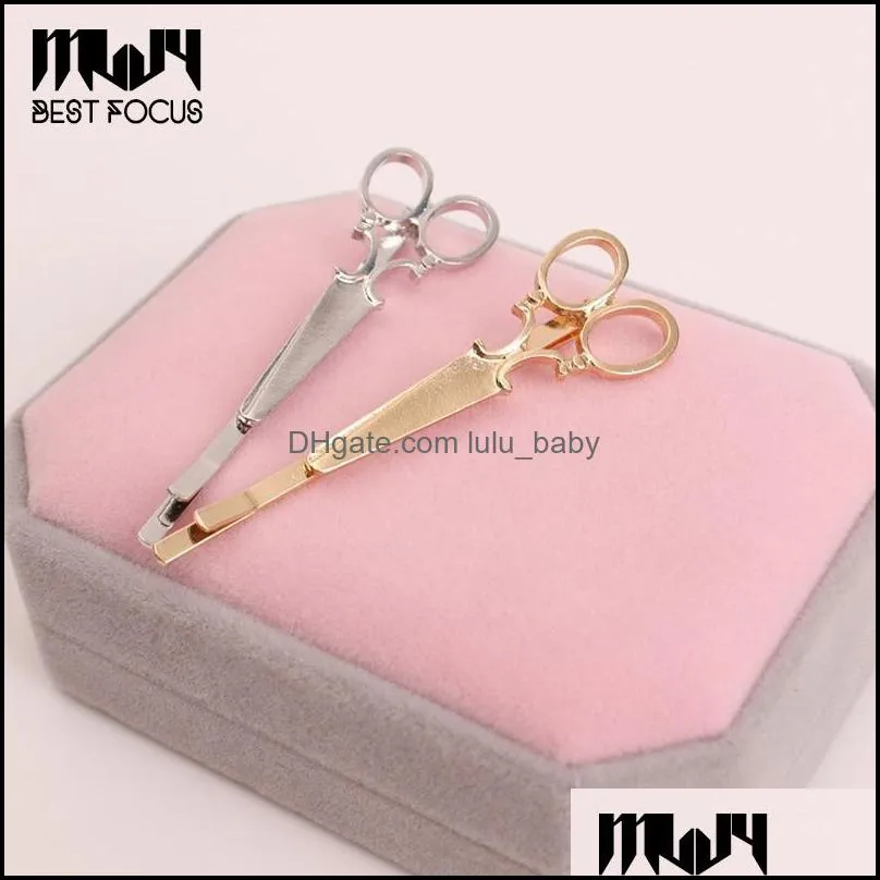 Hair Clips & Barrettes Fashion Scissors Shape Lovely Women Girls Gold Plated Clip Christmas Party Hairpin Accessories 24 Pc Dhgarden Dhnw0