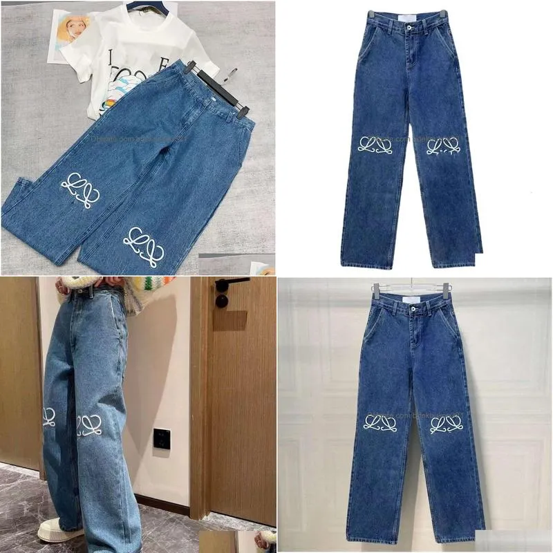Women`S Jeans Women Designer Pants Womens Men Letter Embroidered Graphic Denim Trousers Loose Luxury Fashion Drop Delivery Apparel Cl Dhdf4