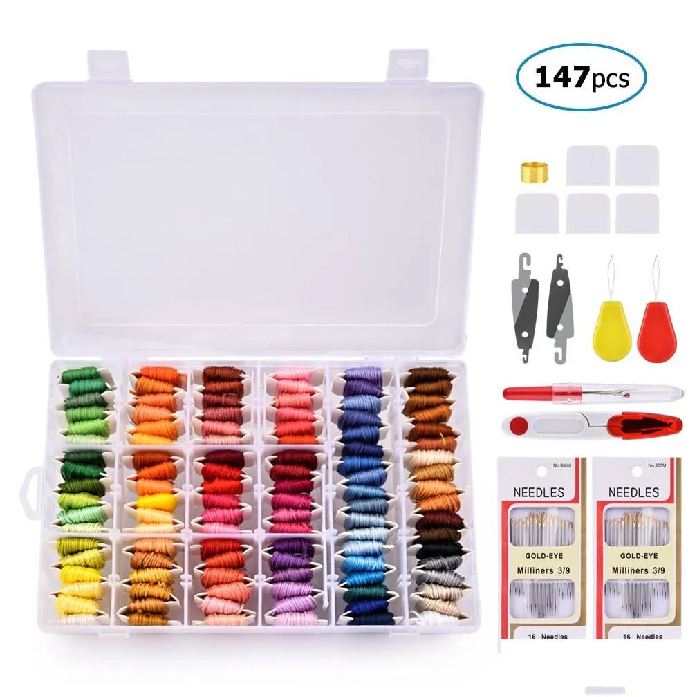 Sewing Notions & Tools 108 Colors/Set Cross Stitch Embroidery Thread Felting Needles And Accessories Tool Handmade Craft Diy Knitting Dh8Li