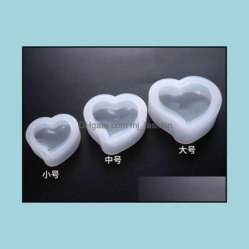 Molds 3D Sile Heart Mold Resin Pendant Jewelry Making Mod Clay Polymer Casting Craft Diy 3 Size Drop Delivery Tools Equipment Dhgarden Dhx92