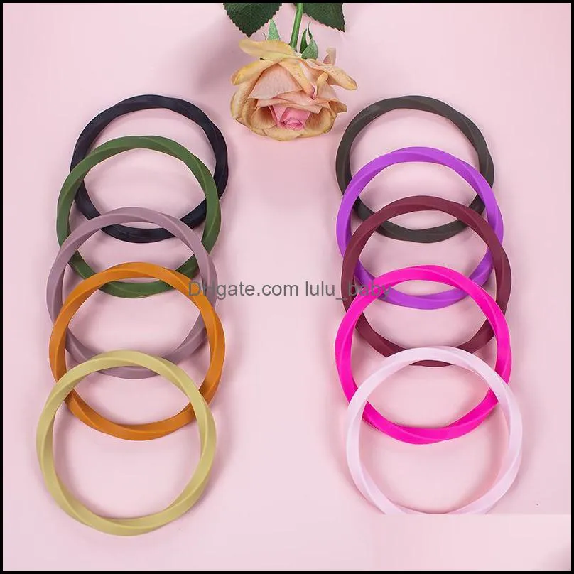 Other Bracelets Sile Bracelet Narrow Wave Band Ring Soft Comfortable Wristband For Women Ladies Outdoor Sport Fashion Jewelr Dhgarden Dhph8