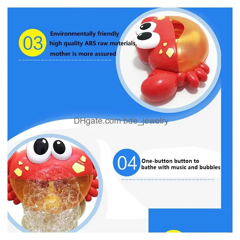 cute funny crab music bubble maker machine blower toy with songs kids baby bath bubble shower toy1975723