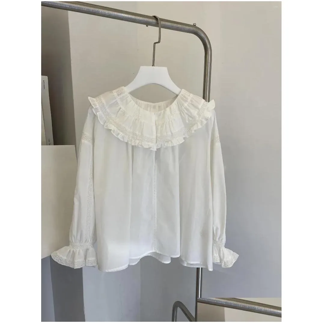Women`s Blouses Retro Ruffled Shirt Casual Fashion 2023 Summer Style 0321