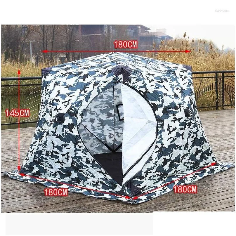 Tents And Shelters Portable Ice Fishing Shelter Easy Set-up Winter Tent Waterproof Windproof Good For In Cold Days