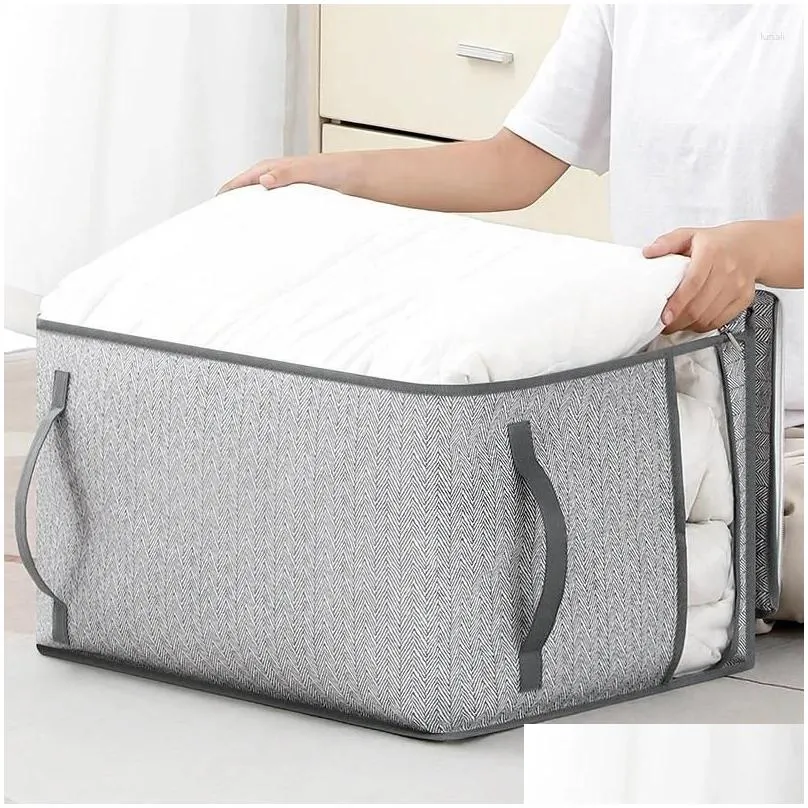 Storage Bags Window Home Wardrobe Moisture-Proof Canvas Quilt Large Capacity Dust Foldable Moving Bag