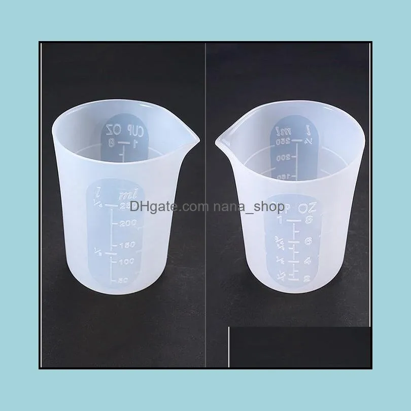 250ml silicone measuring cup multiple times use for resin cast epoxy mixing cup uv resin mold craft tool semi clear