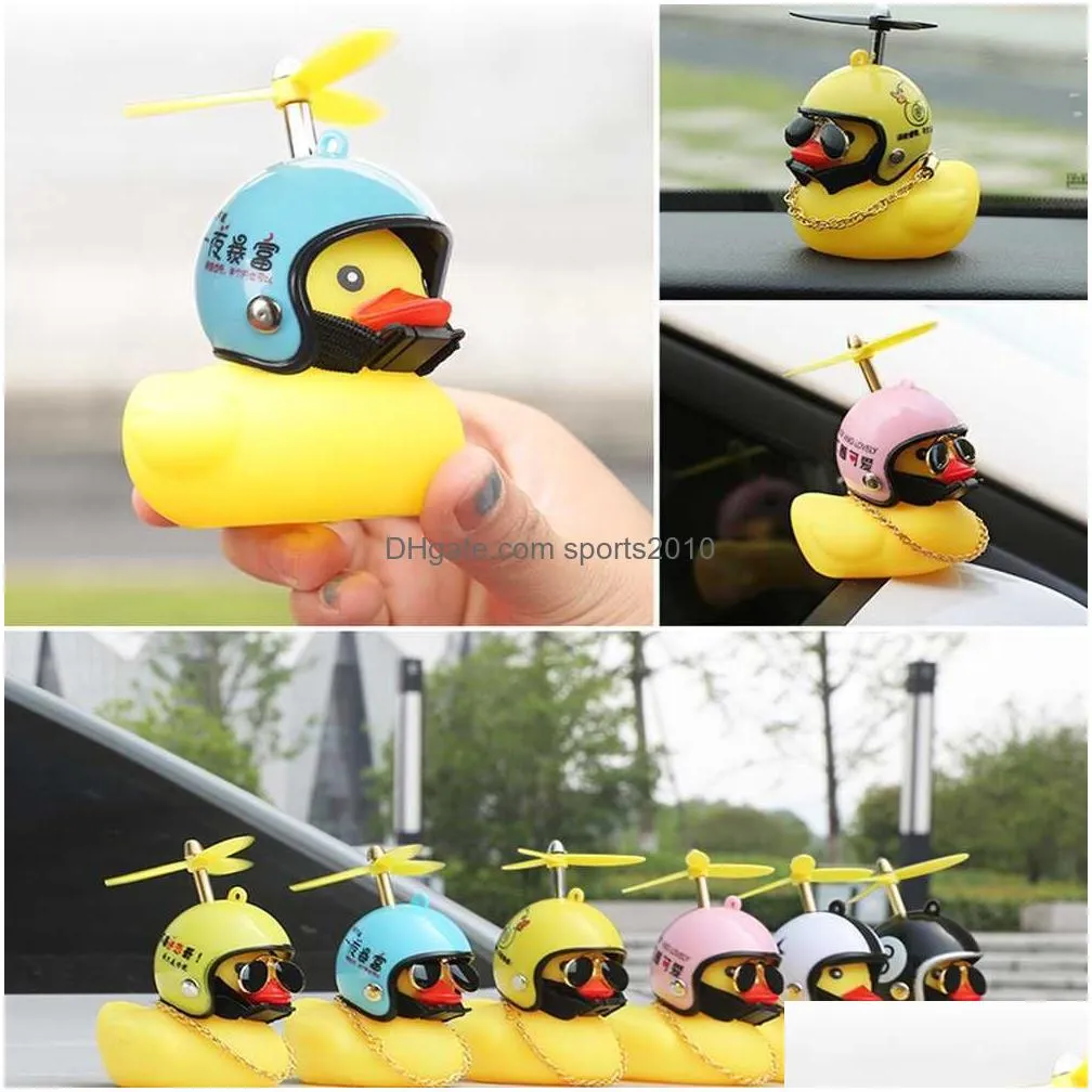 Other Interior Accessories New Duck Car Small Necklace With Broken Wind Yelmet Yellow Road Bicycle Lightless Helmet Drop Delivery Auto Dhsm2