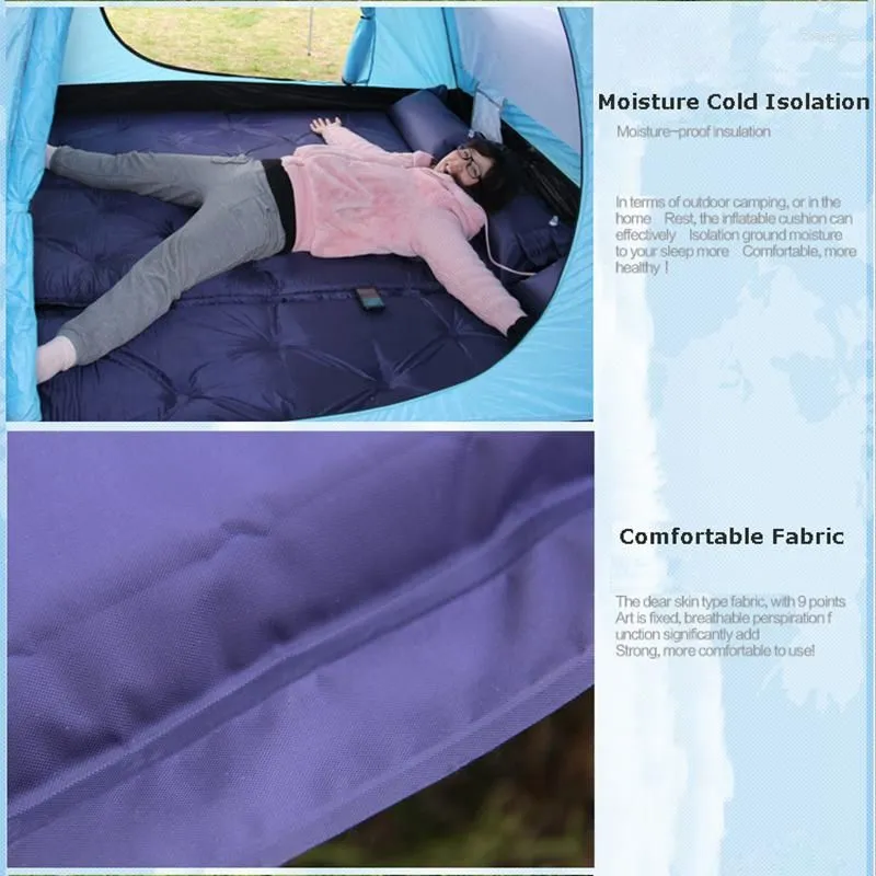 Camp Furniture Automatic Inflatable Outdoor Sun Lounger With Pillow Camping Tents Sleeping Mat Adult Thickened Moisture-proof Air