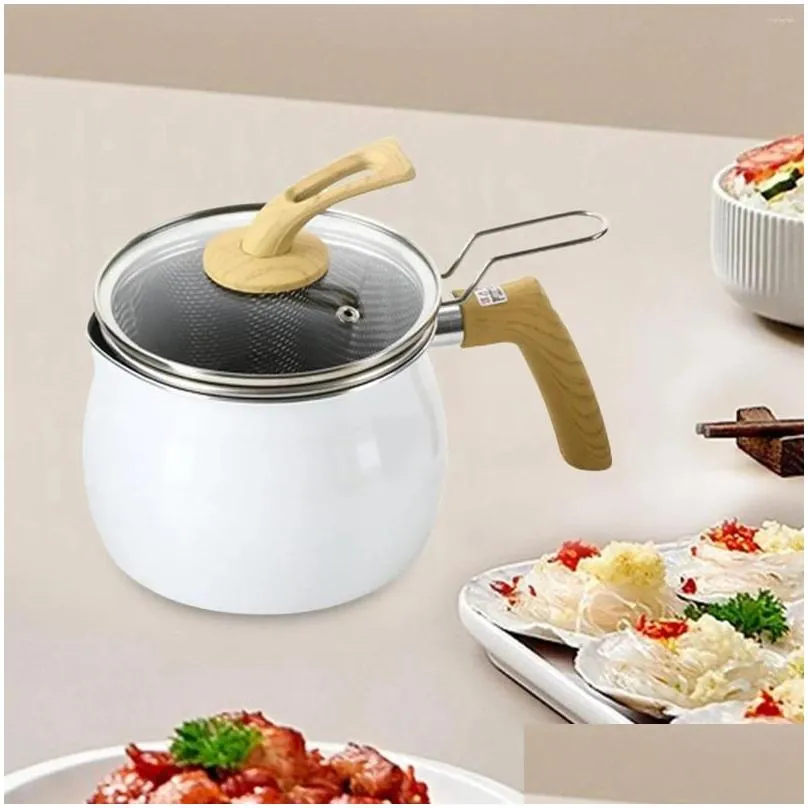 Pans Small Pot Cookware Depth 12cm 1.9L Cooking Tool Soup Milk Pan For Picnic Gas Stoves Induction Kitchen Camping