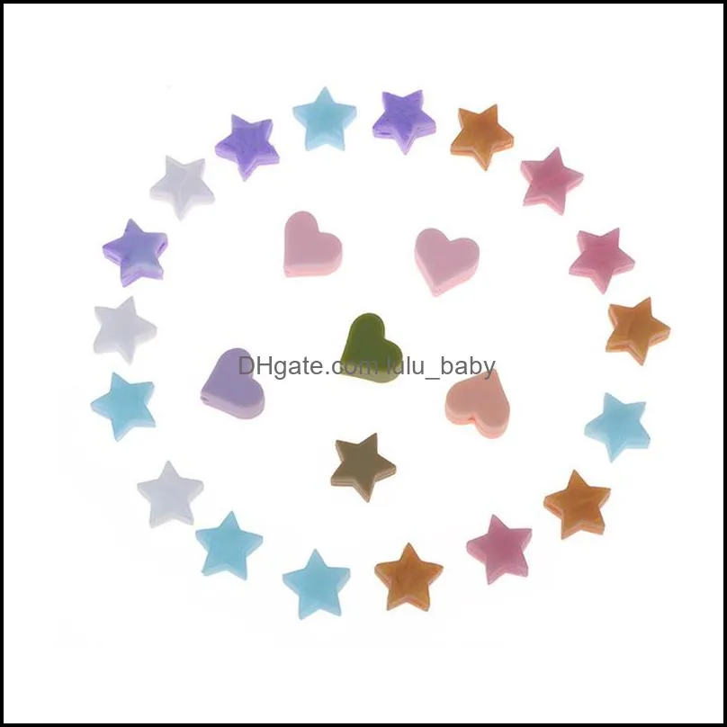 Other Sile Beads Teething Teether Accessories Food Grade Pearl Star Heart Loose Chew Pacifier Diy Dummy Making Drop Delivery Dhgarden Dhlv1